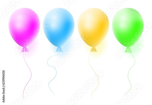 Vector set of realistic helium balloon on white background. Concept for promotion  ad  sale  flyer. Three-dimensional illustration. Eps 10.