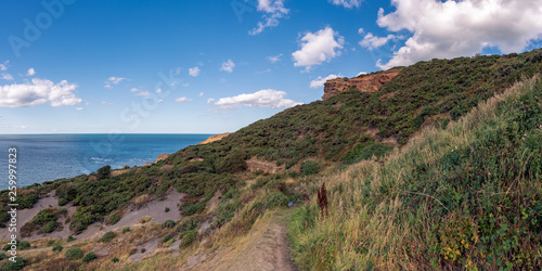 North Sea Coast in North Yorkshire, England, UK - seen from the former alum quarry in Kettleness Point photo