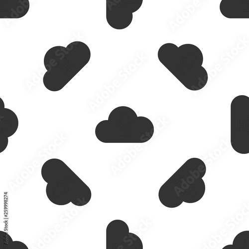 Grey Music streaming service icon isolated seamless pattern on white background. Sound cloud computing, online media streaming, online song, audio wave. Vector Illustration