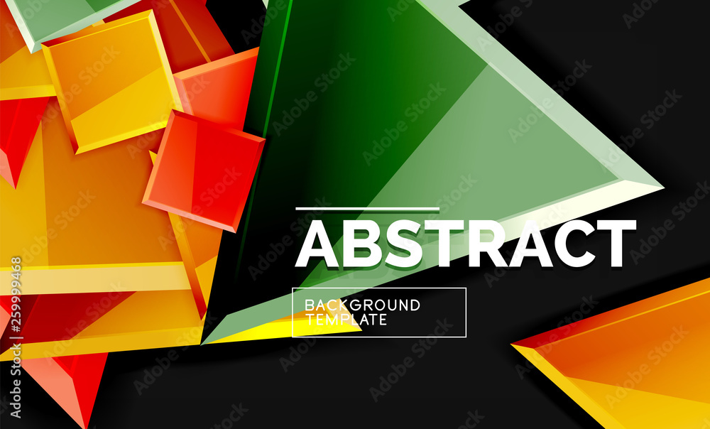 Squares and triangles geometrical background Squares and triangles geometrical background