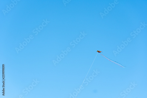 Kite flying with blue sky on background