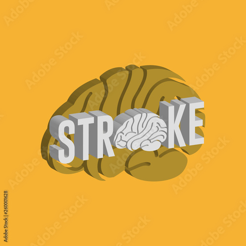 STROKE logo icon design, medical vector illustration