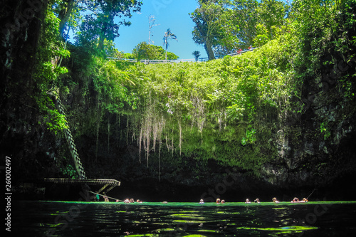 The famous To Sua Ocean Trench, swimming hole in Samoa, Upolu island in Pacific photo