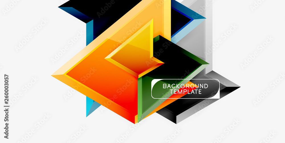 Minimal geometrical triangles with 3d effect abstract background template Minimal geometrical triangles with 3d effect abstract background template