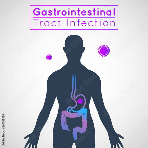 gastrointestinal tract infection infographic icon design, medical vector illustration