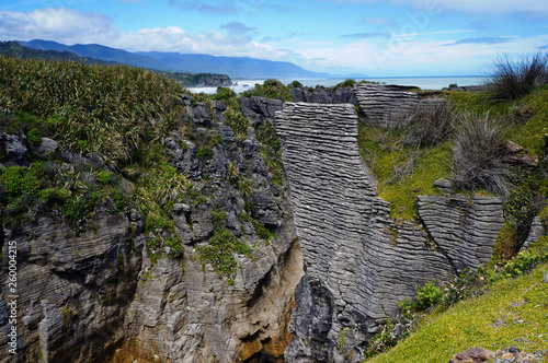 Punakaiki Pancake Rocks is south island in New Zealand photo