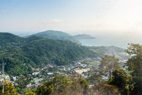 cityscape of Phuket town and landscape of island and sea view at phuket province  Thailand