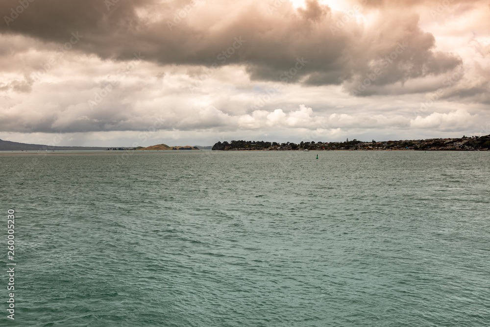 bad weather day at the ocean near Auckland New Zealand