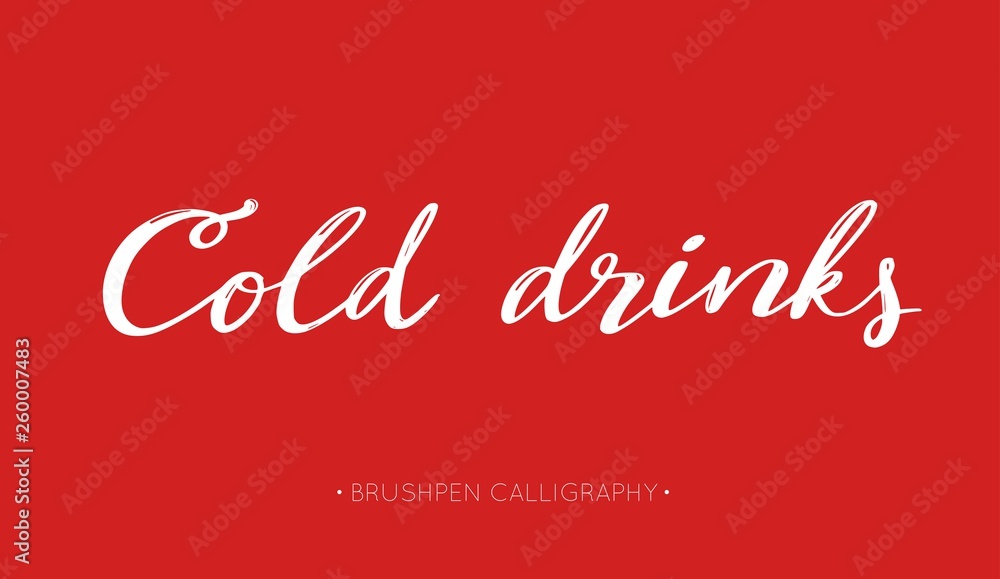 Cold drinks vector handwritten Calligraphy for summer drinks and beverages. Lettering hand drawn for menu and cafe Cold drinks vector handwritten Calligraphy for summer drinks and beverages. Lettering hand drawn for menu and cafe