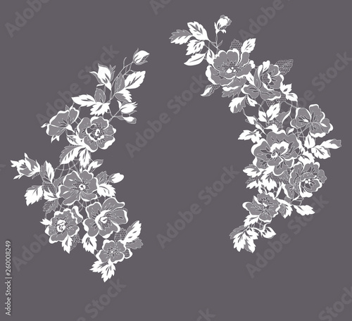lace flowers decoration element