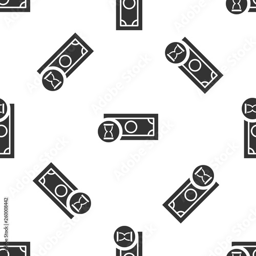 Grey Fast payments icon isolated seamless pattern on white background. Fast money transfer payment. Financial services, fast loan, time is money, cash back concept. Vector Illustration