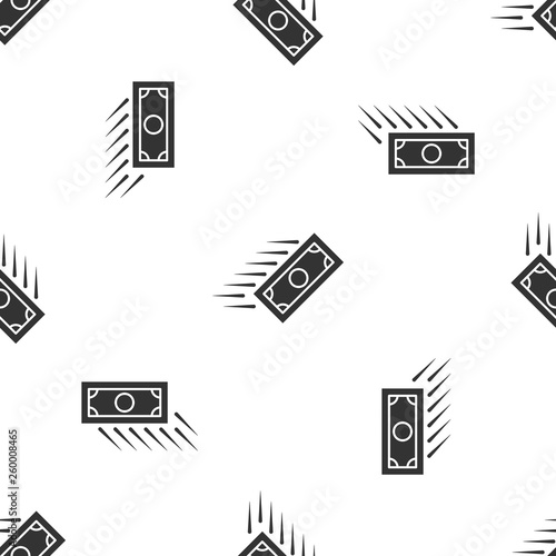 Grey Fast payments icon isolated seamless pattern on white background. Fast money transfer payment. Financial services, fast loan, time is money, cash back concept. Vector Illustration