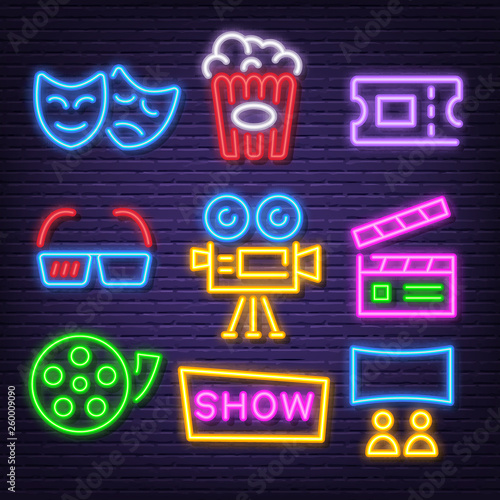 movie neon icons