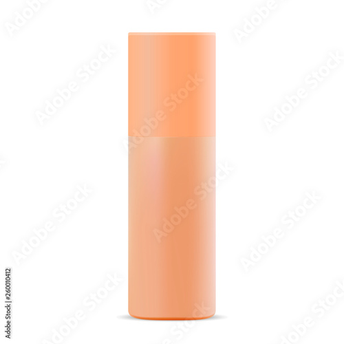 Spray Tin. Aerosol Bottle. Air Freshener Deodorant. Vector Mockup of Aluminum Container for Hairspray. Realistic Cosmetic Packaging Template with Plastic Cap. Antiperspirant Sprayer Product. Gel Tube.