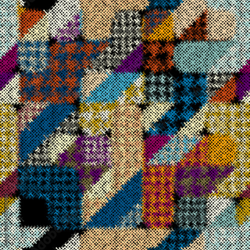 Imitation of a texture of rough canvas. Seamless pattern.