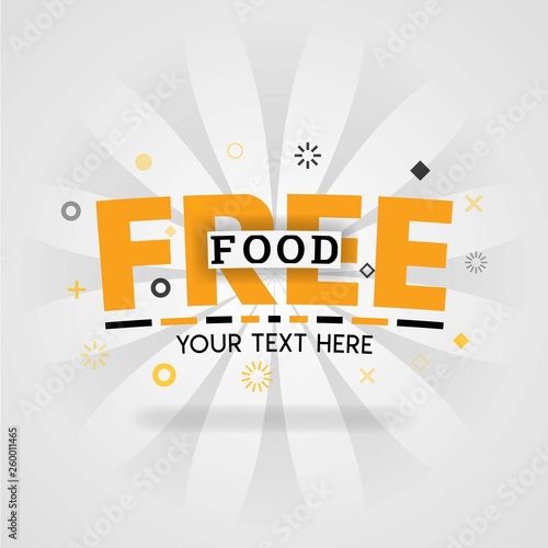 Orange logo template for free food . for promotion, advertising, marketing. Can be for food application cover, culinary logo, food shop logo, restaurant web cover, cookbook, cooking dish book, website