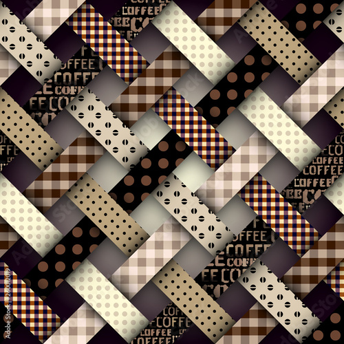 Patchwork textile pattern. Seamless quilting design background.