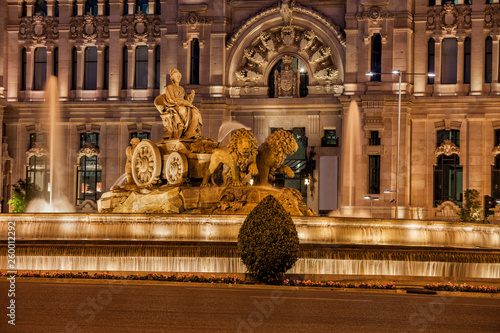 Cibeles Fountain and Cybele Palace in Madrid photo