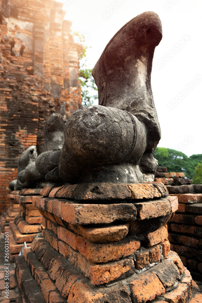 Archaeological Site in Ayutthaya Province in Thailand