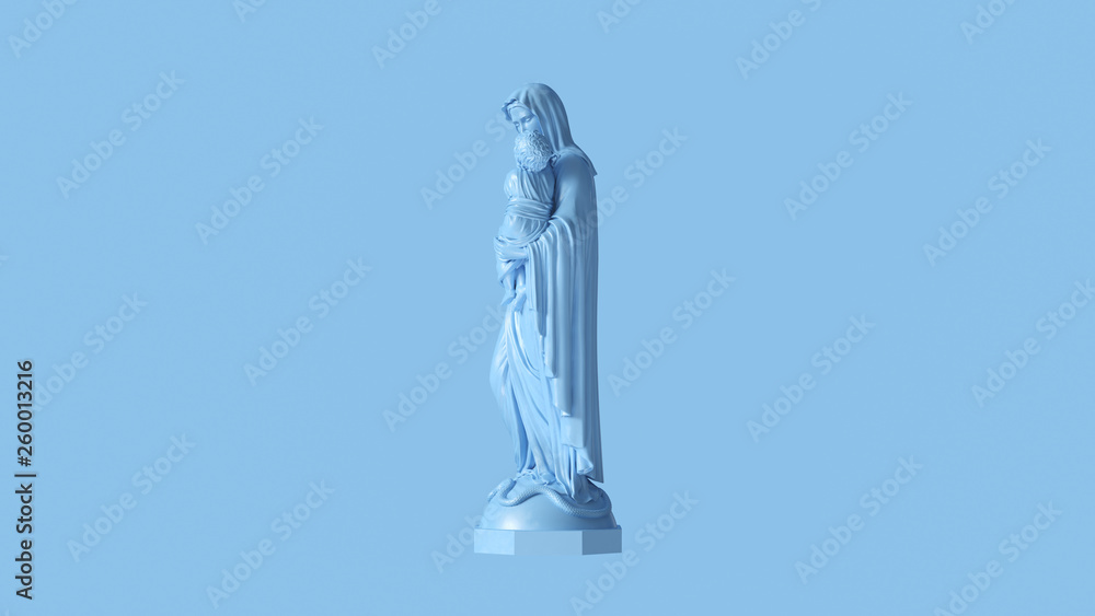 Pale Blue Mary an Child Statue 3d illustration 3d render