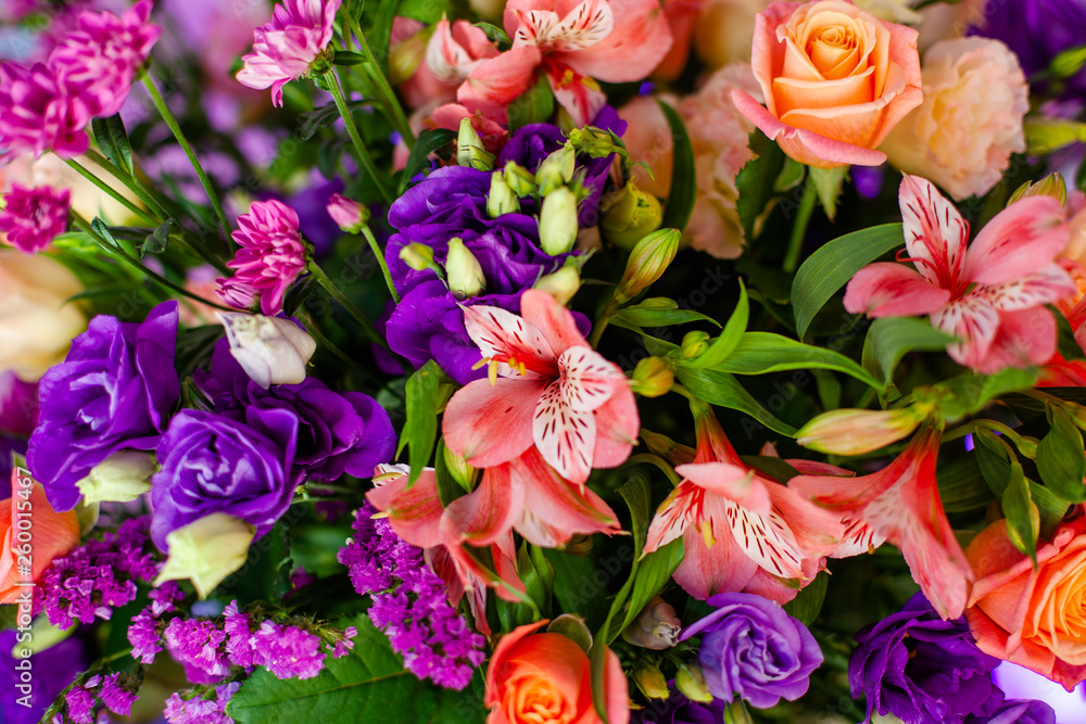 Luxury wedding table with flowers and trees. Beautiful flowers, close-up Luxury wedding table with flowers and trees. Beautiful flowers, close-up