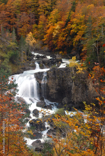 Landscapes of Ordesa in Autumn. Spain