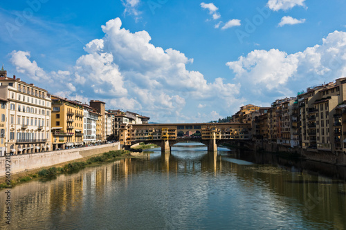 Ponte Vecchio bridge and architecture along river Arno in Florence, Tuscany, Italy © banepetkovic