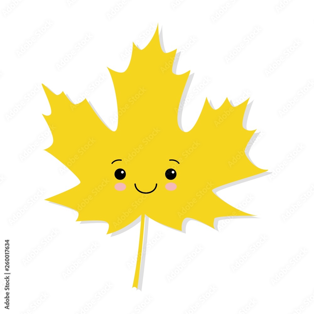 cute autumn maple leaf vector on a white background cute autumn maple leaf vector on a white background