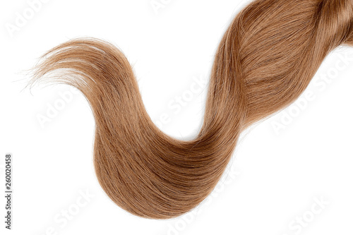 Long brown hair isolated on white background