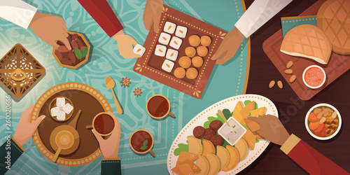 Ramadan celebration with traditional Iftar meal