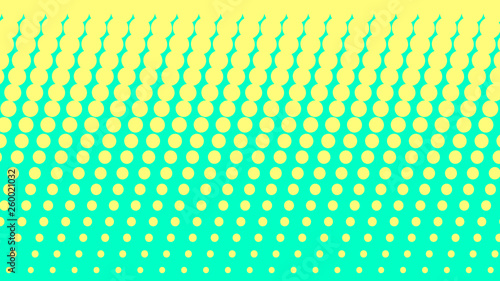 Abstract concept turquoise yellow pop art background with retro haftone dots design. Vector comic template for empty bubble, sale banner, illustration comic book design.