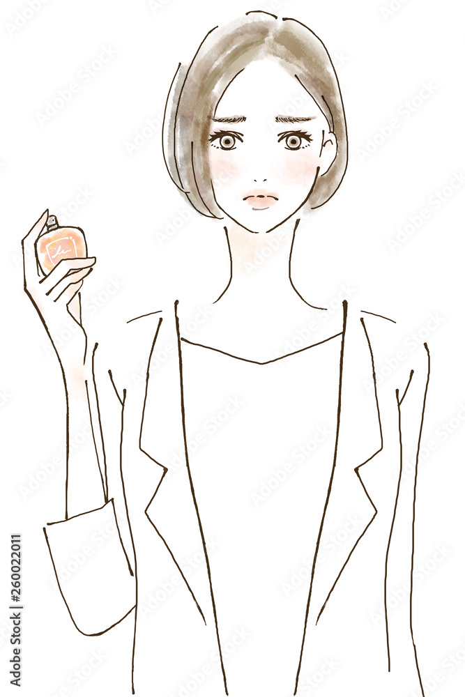フレグランス 香りに敏感な女性 スメハラ 手描きイラスト Stock イラスト Adobe Stock