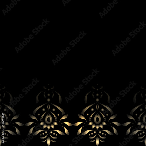 Elegant ornament, silver on a black background. Vector illustration. EPS 10.