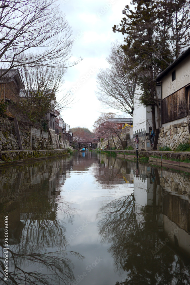 滋賀県近江八幡市の八幡堀の風景 滋賀県近江八幡市の八幡堀の風景