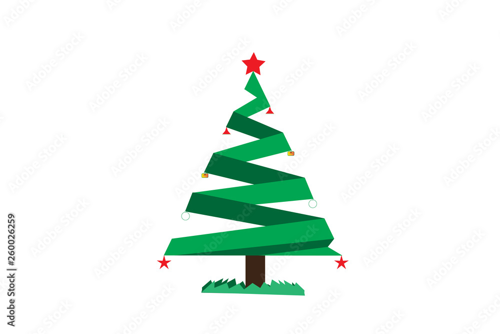 Green christmas tree on white background Green christmas tree on white background