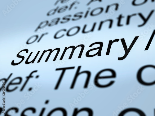 Fényképezés Executive Summary Definition Icon Showing Short Condensed Report Roundup 3d Illu