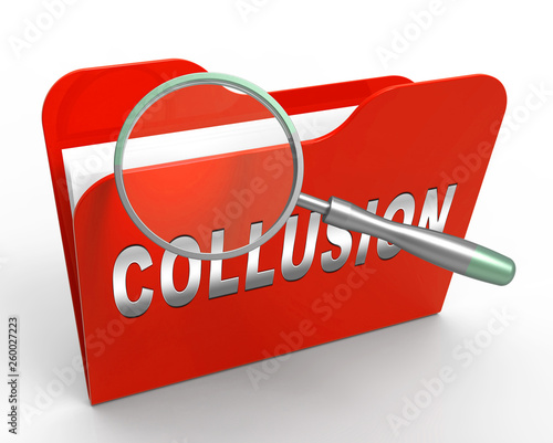 Collusion Report Folder Showing Russian Conspiracy Or Criminal Collaboration 3d Illustration photo