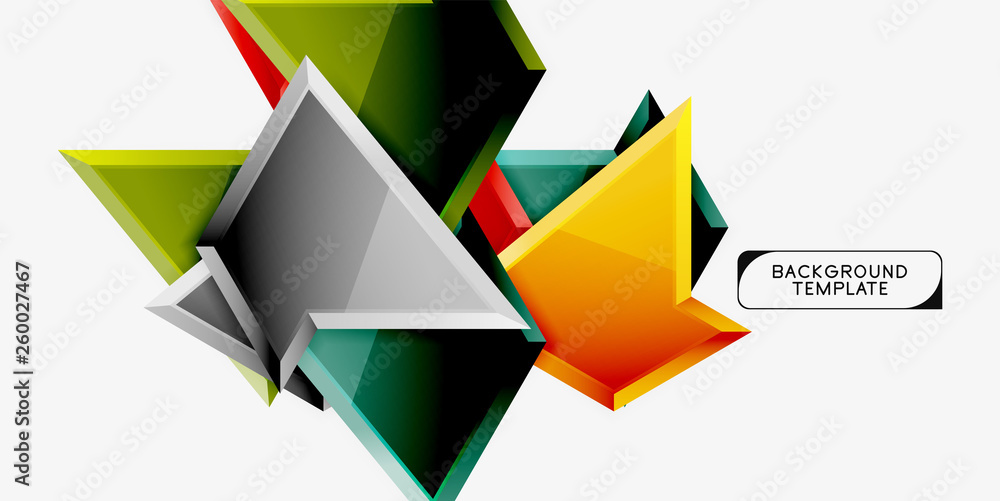 Minimal geometrical triangles with 3d effect abstract background template Minimal geometrical triangles with 3d effect abstract background template