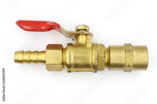 air valve, brass AC, Brass needle valve isolated on white background