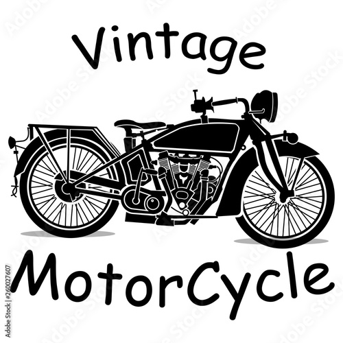 vector illustration of a vintage motorcycle