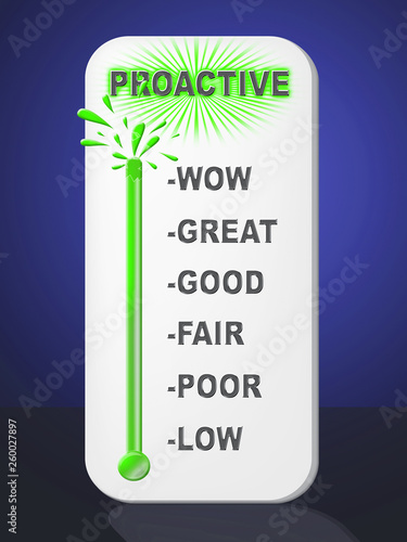 Proactive Vs Reactive Icon Representing Taking Aggressive Initiative Or Reacting - 3d Illustration photo