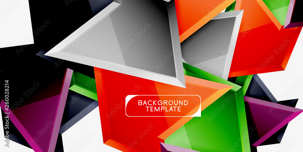 Minimal geometrical triangles with 3d effect abstract background template Minimal geometrical triangles with 3d effect abstract background template