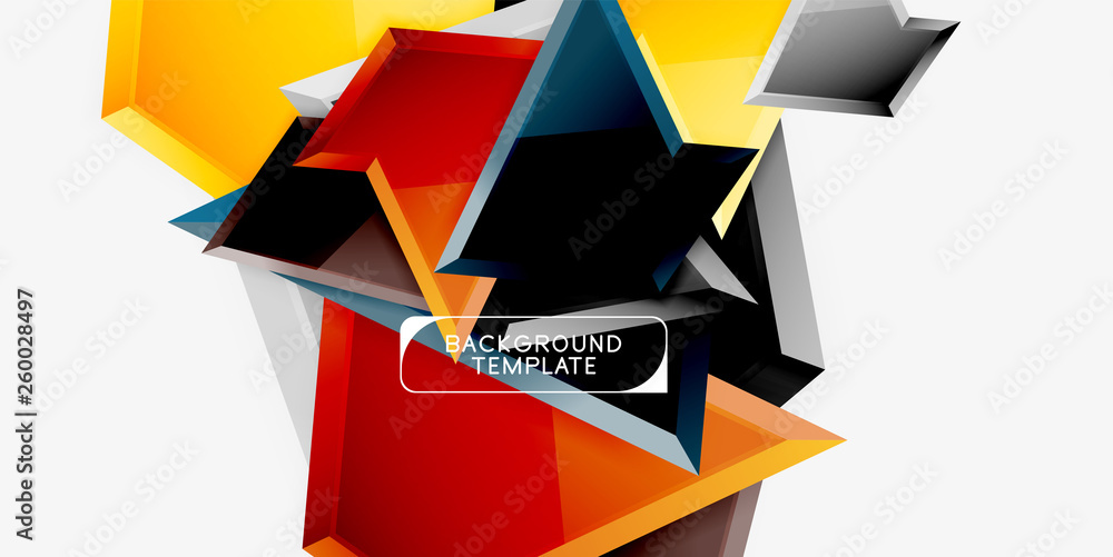 Minimal geometrical triangles with 3d effect abstract background template Minimal geometrical triangles with 3d effect abstract background template