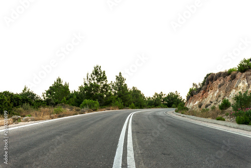 Road with double straitgh line. photo