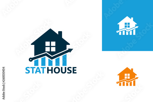 Statistic House Logo Template Design Vector, Emblem, Design Concept, Creative Symbol, Icon