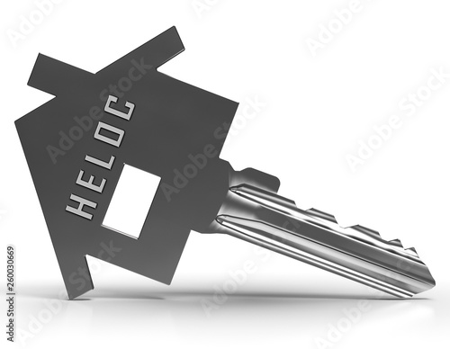 Home Equity Line Of Credit Key Representing Capital Release From Property - 3d Illustration