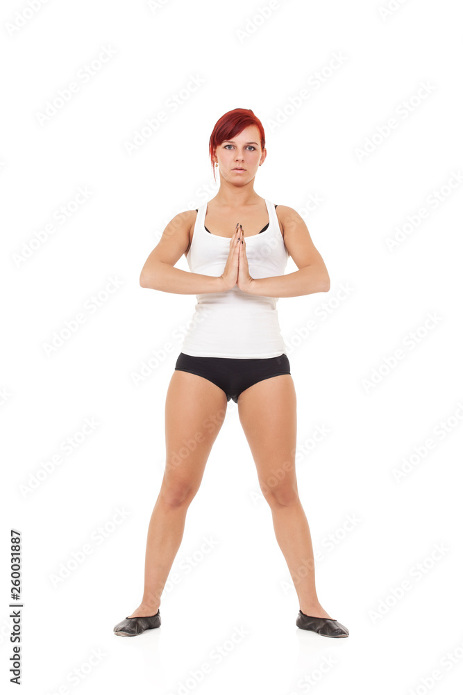 Pretty sporty woman in doing yoga Pretty sporty woman in doing yoga