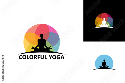 Colorful Yoga Logo Template Design Vector, Emblem, Design Concept, Creative Symbol, Icon