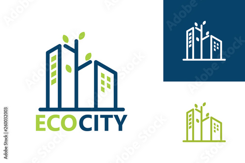 Eco City Logo Template Design Vector, Emblem, Design Concept, Creative Symbol, Icon