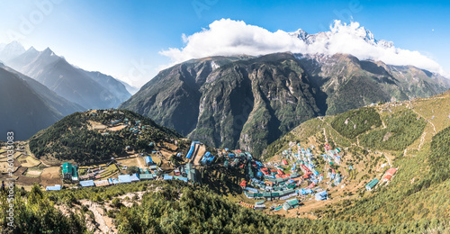 Namche Bazar panorama view in Nepal photo